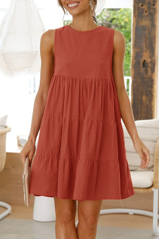 Mode Lässige Solide Patchwork O Hals Prinzessinnen Kleider (6 Farben)