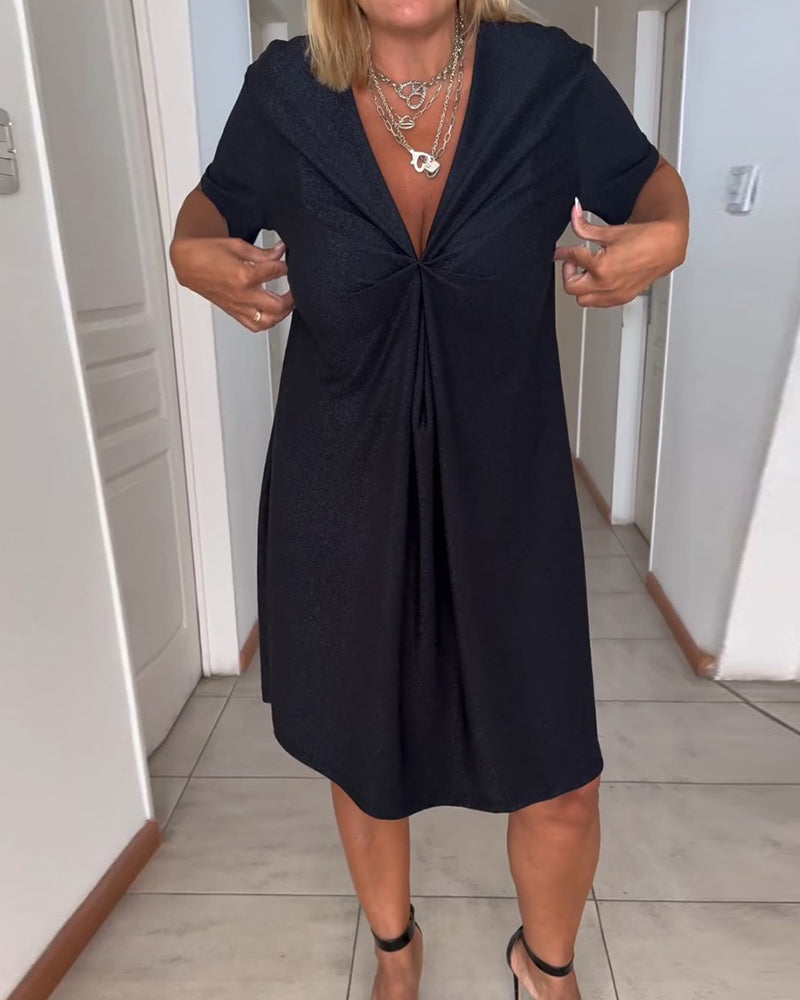 Elessa – Elegantes Wickelkleid mit V-Ausschnitt