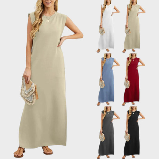 EMY – Knitterfreies, fließendes Sommerkleid mit Schlitz & Taschen