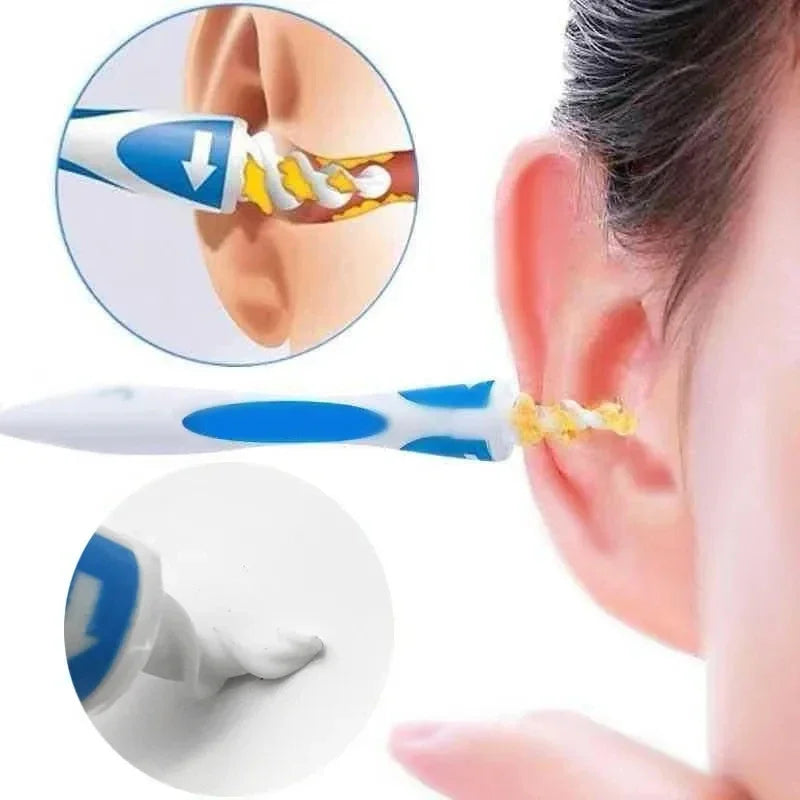 Ensemble de cuillère en silicone Nettoyer d'oreille en spirale