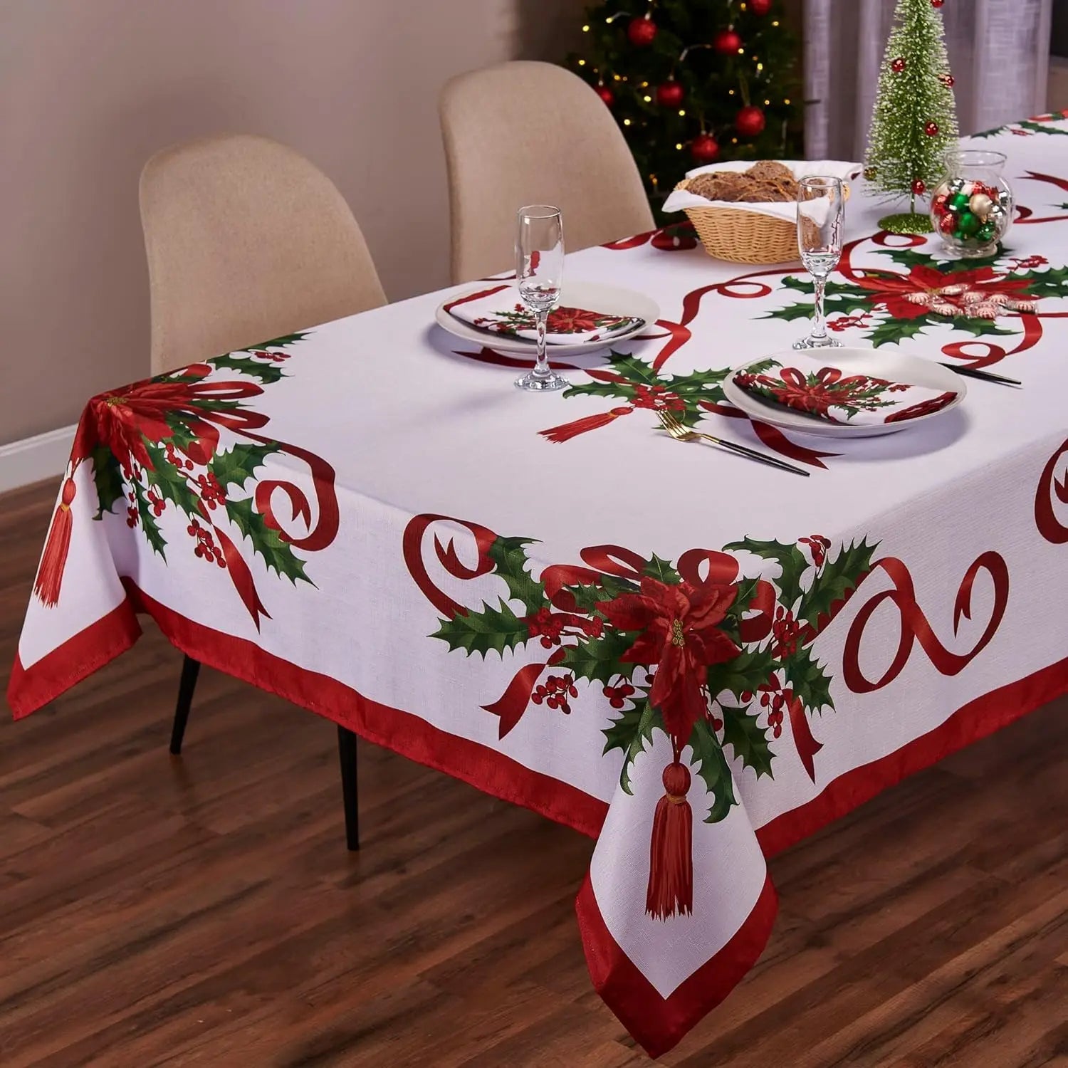 Nappe avec rubans de Noël