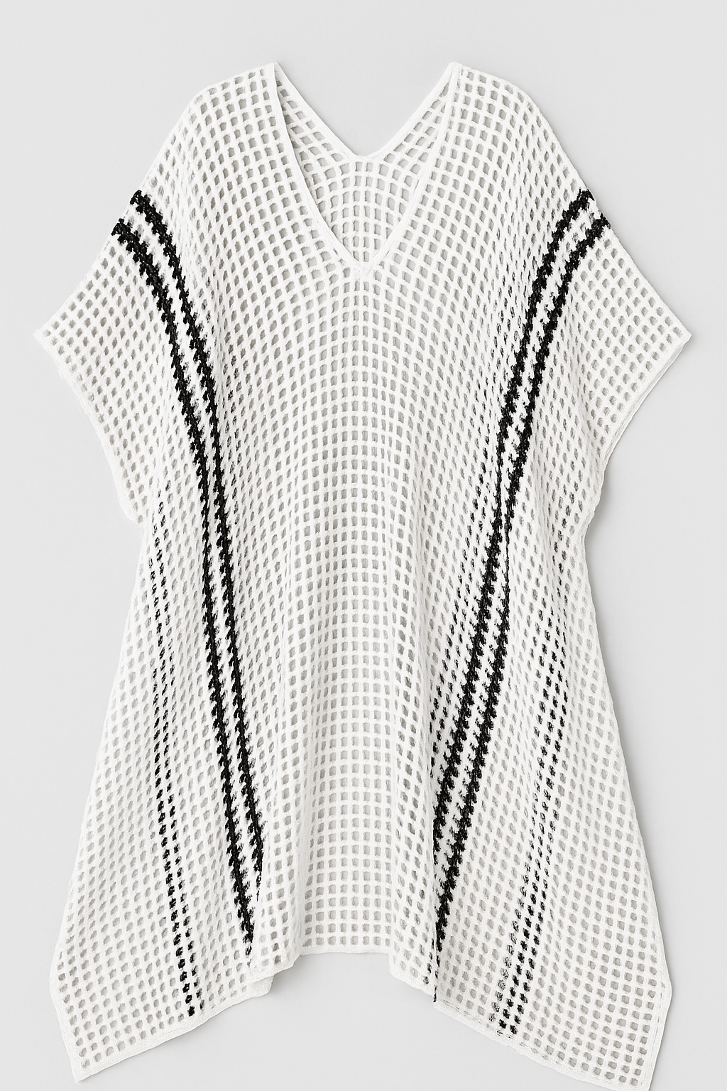 Boho Weiß Hohes Strand-Bikini Strick-Cover-Up
