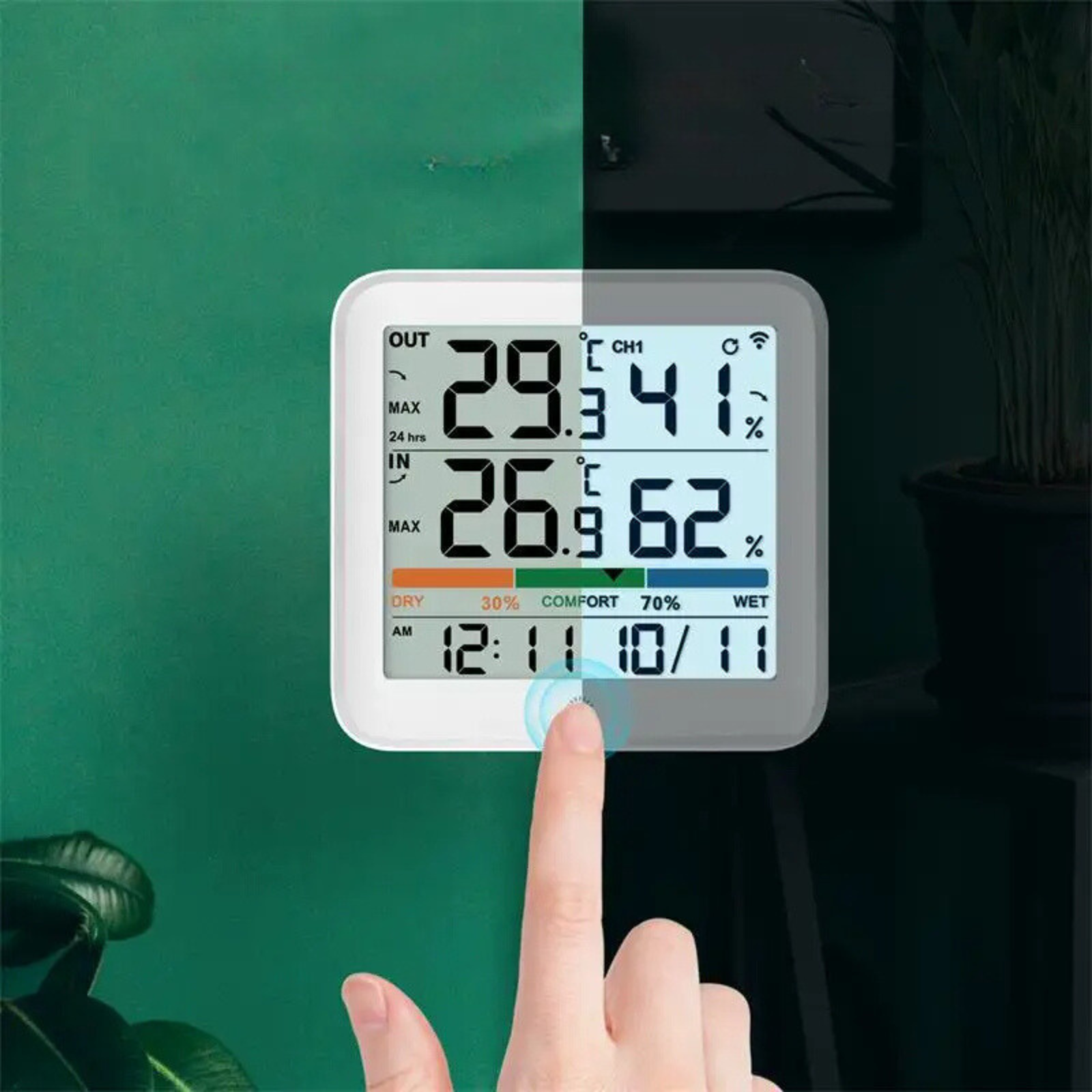 Thermomètre et hygromètre numériques LCD