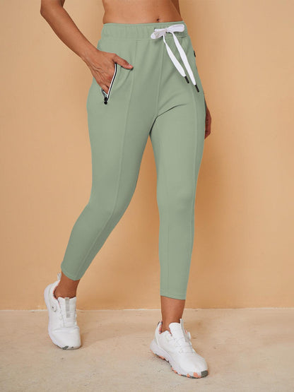 Basic Joggingcaprihosen mit Kordelzug