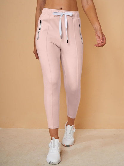 Basic Joggingcaprihosen mit Kordelzug