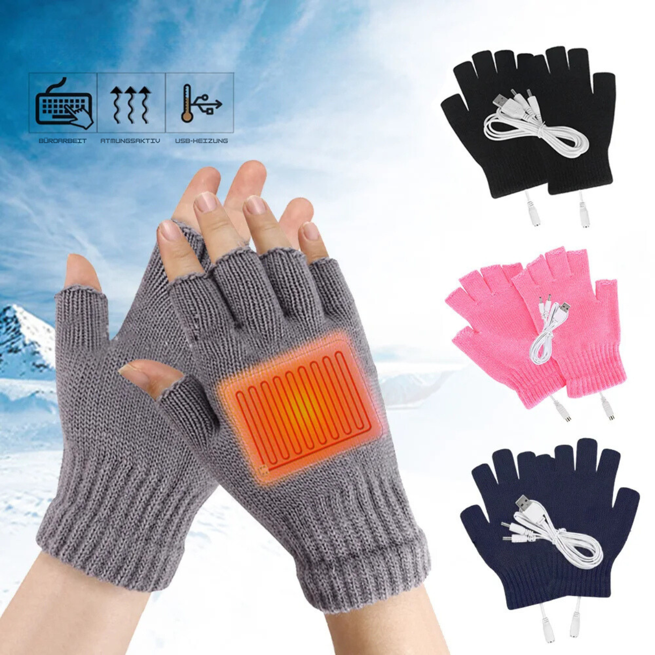 Gants chauffés USB