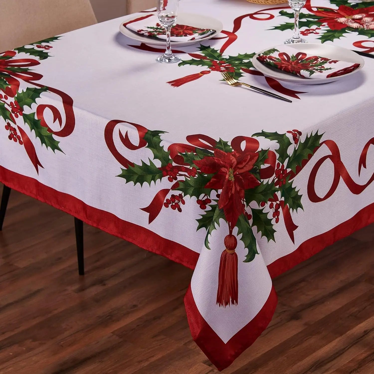 Nappe avec rubans de Noël