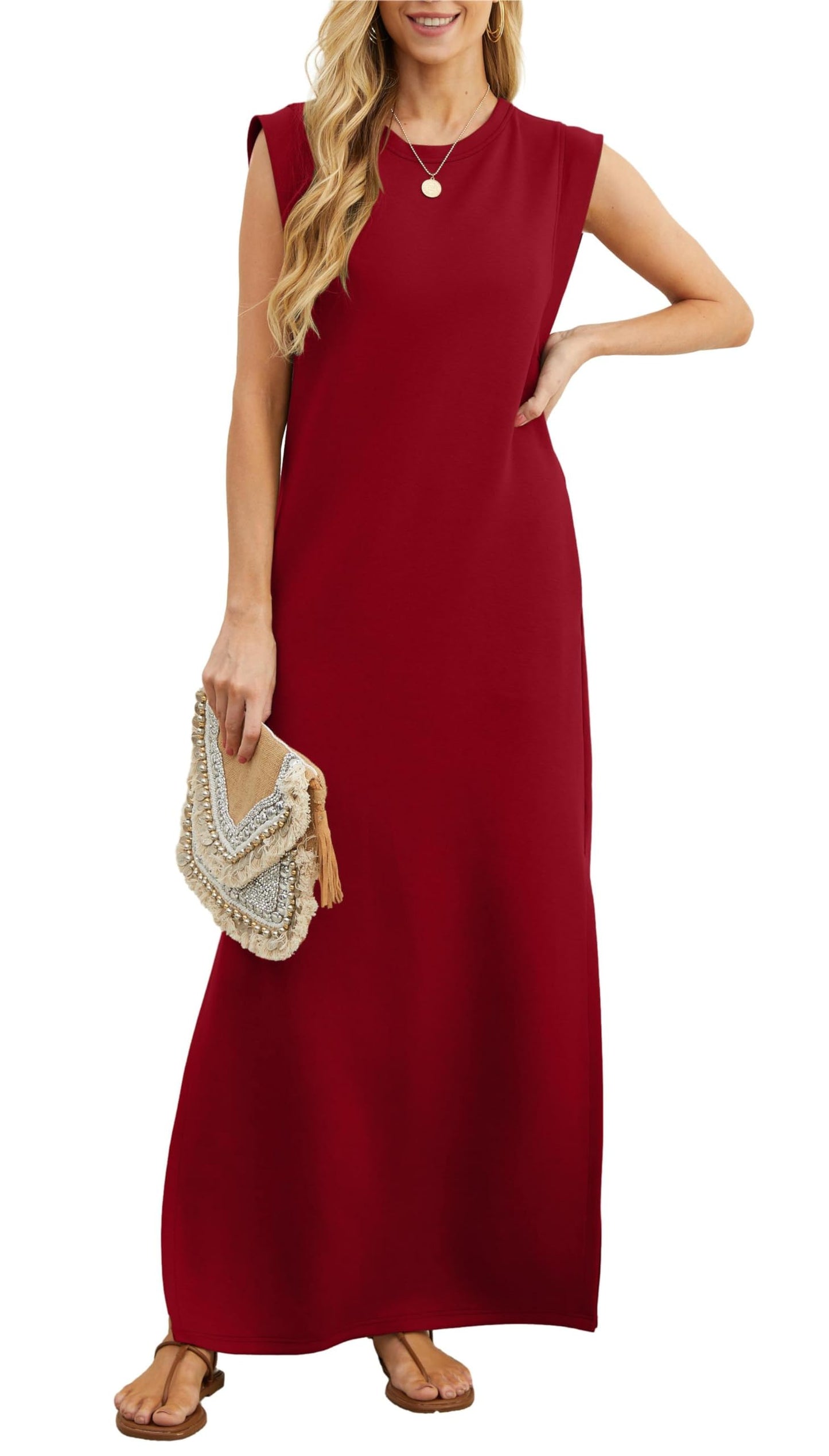 Damara – Maxikleid mit Taschen & seitlichem Schlitz für stilvolle Sommertage