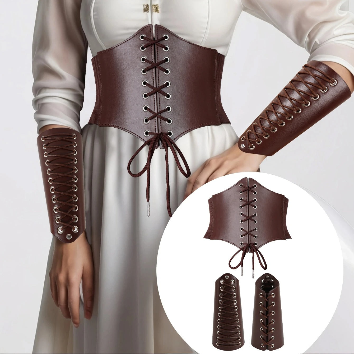 Ceinture de corset et bracelet avec laçage