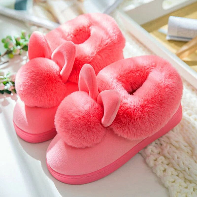 Chaussons lapin moelleux