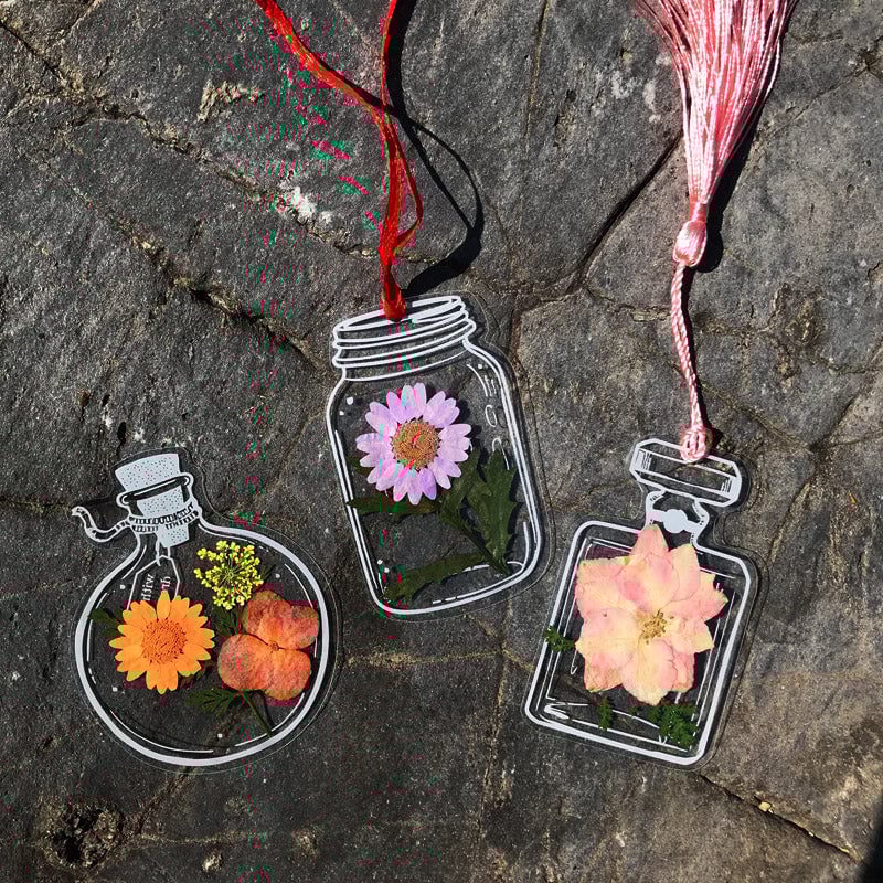 EverBloom Getrocknete Blumen Lesezeichen Set
