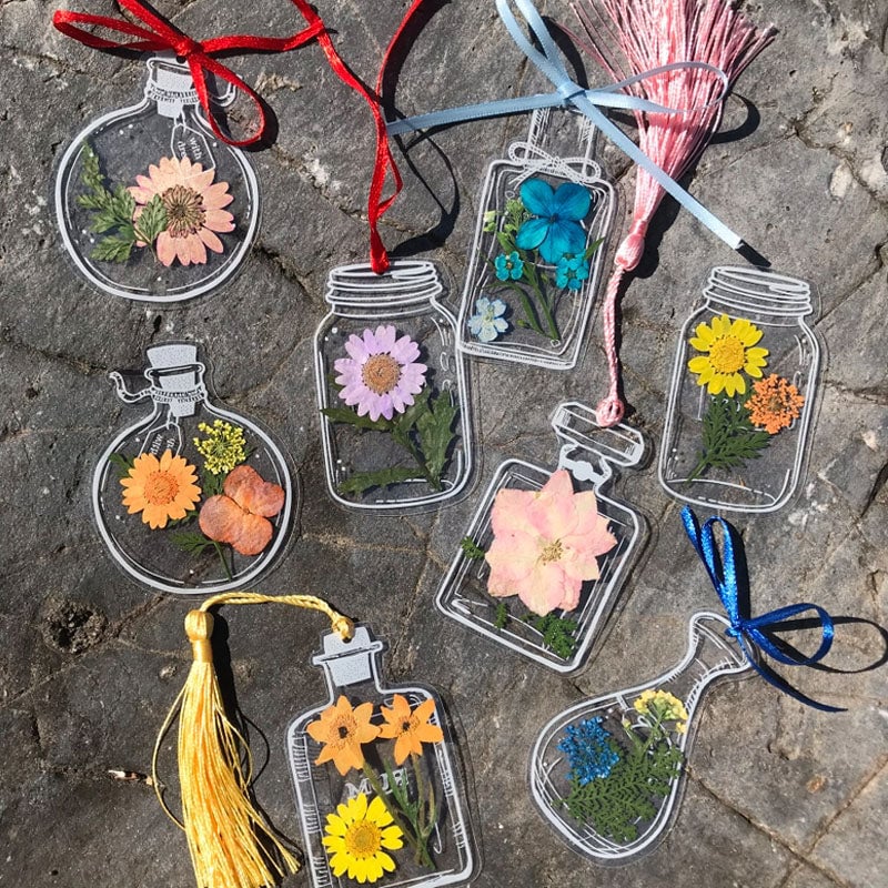 EverBloom Getrocknete Blumen Lesezeichen Set
