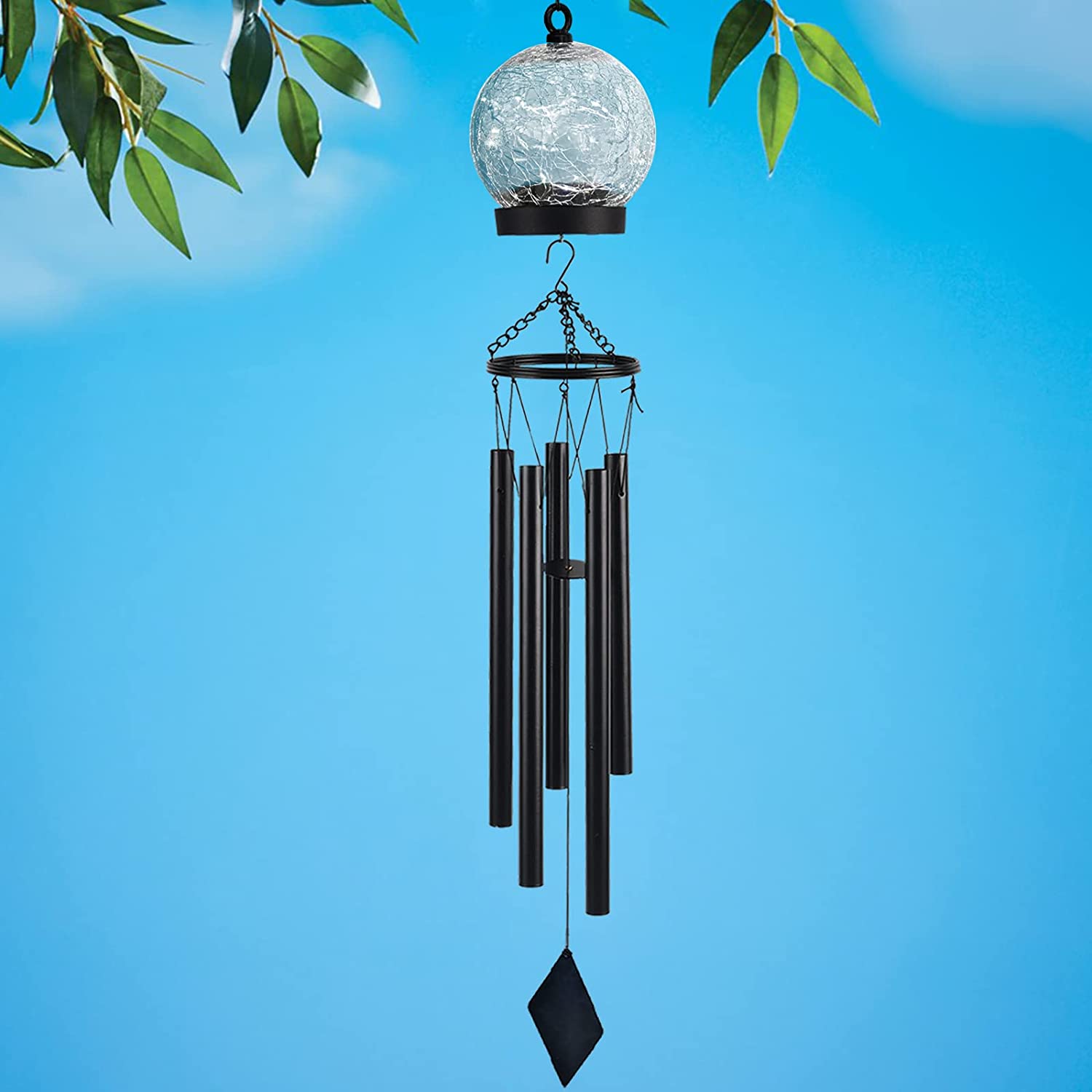 Solarhängende Glasball | Windspiele LEDs 42 Zoll