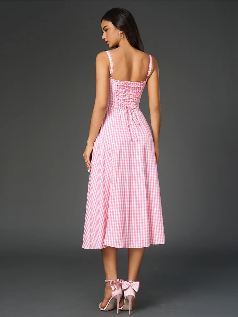 Gerüschtes Bustier Kleid mit Spalt und Trägern