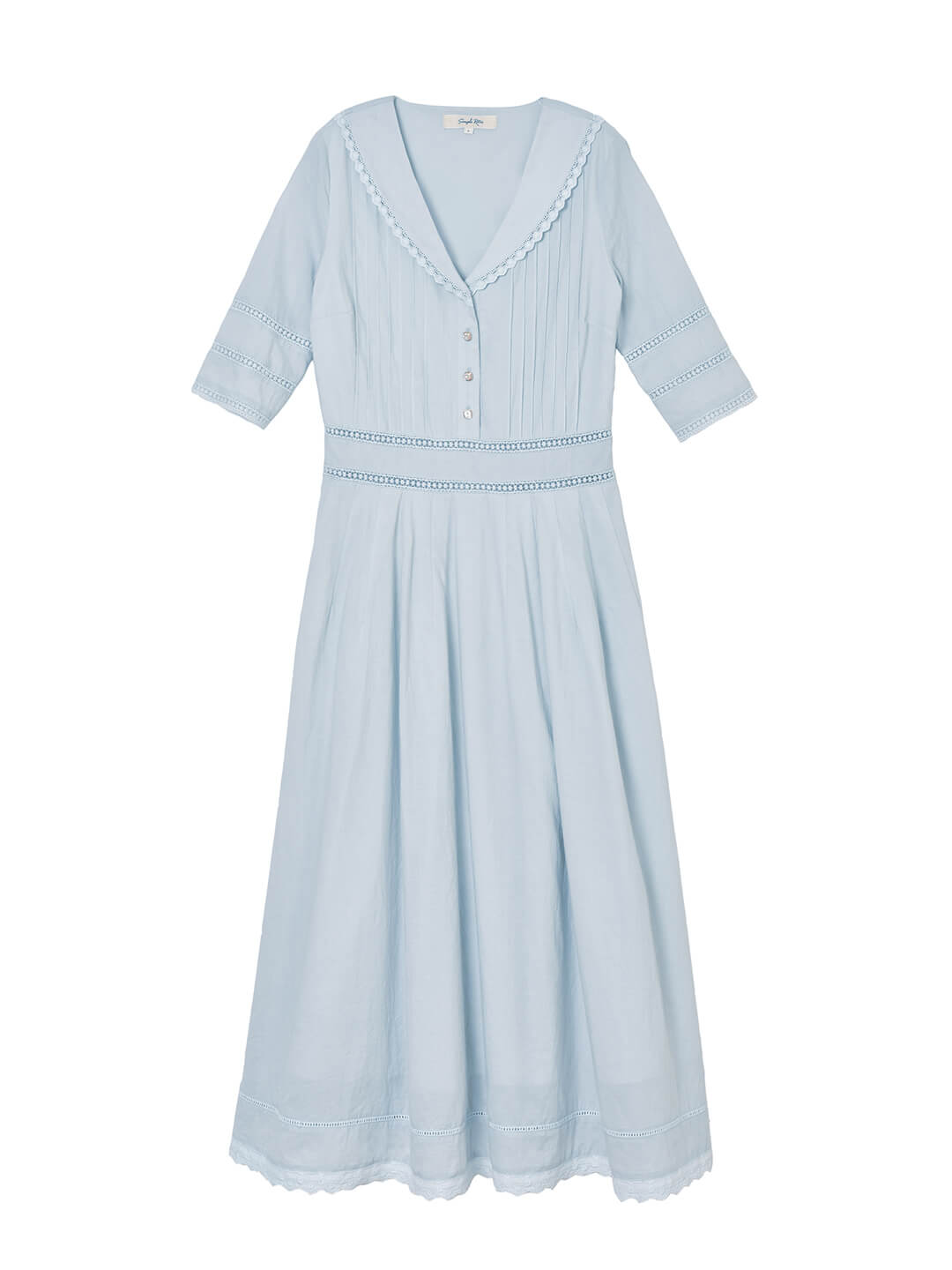 Fiona – Midi-Kleid aus 100% Baumwolle mit V-Ausschnitt