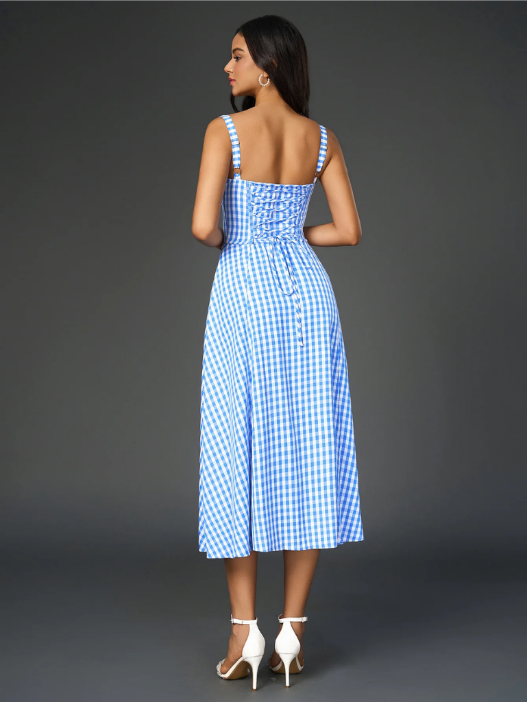 Gerüschtes Bustier Kleid mit Spalt und Trägern