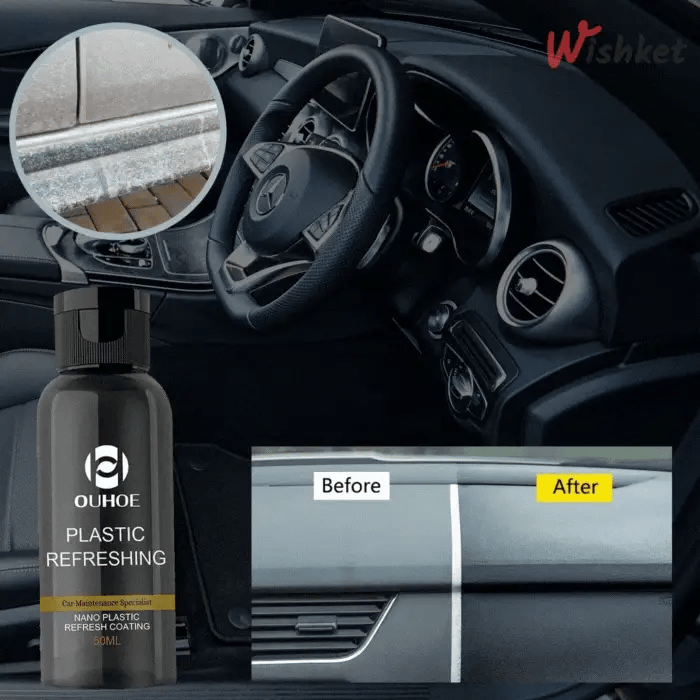 Auto-Kunststoff Renovierer – Tiefenglanz & UV-Schutz | inkl. Schwamm & Mikrofasertuch