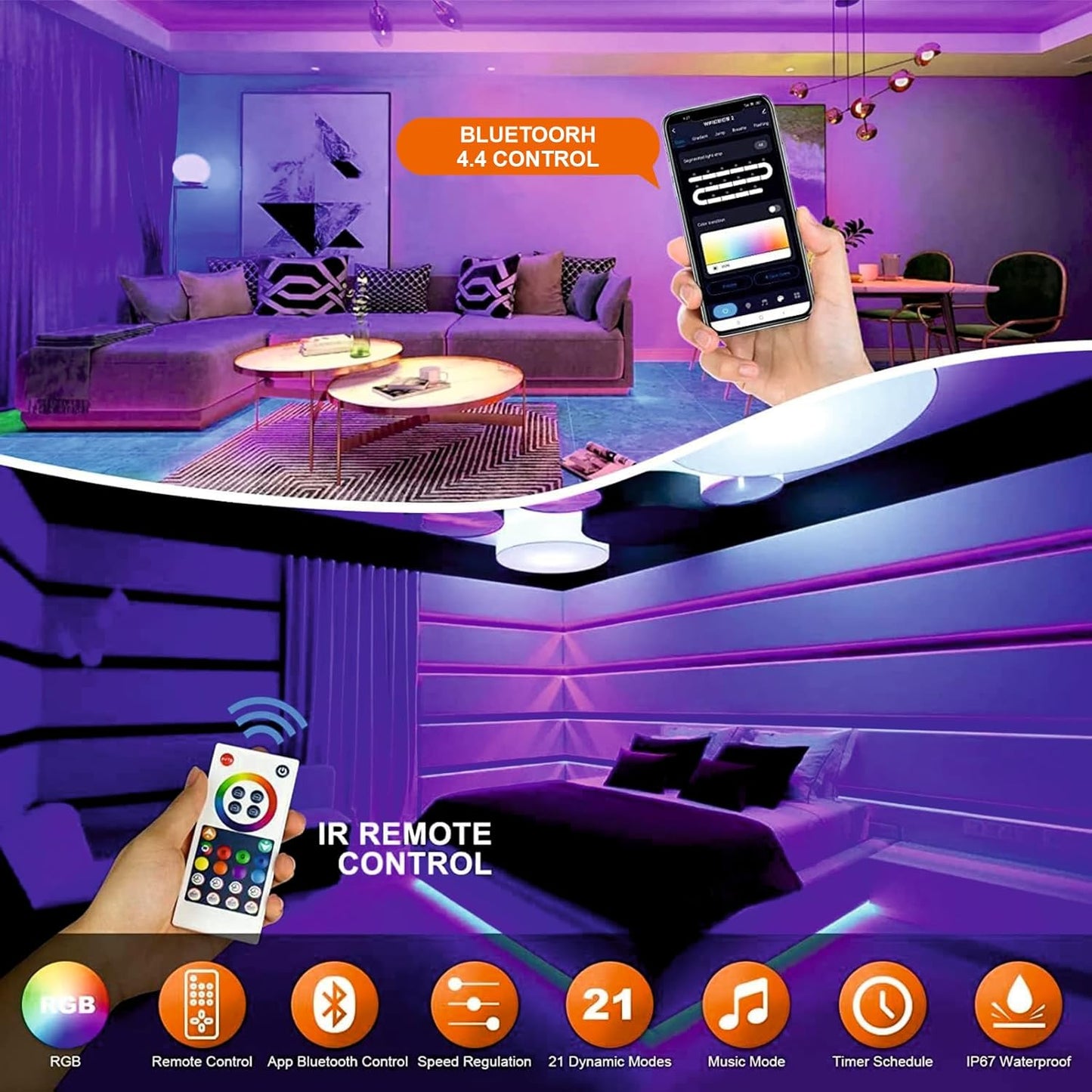 NeonFlow – Flexibles Neonlicht mit Musik-Synchronisation (5 m)