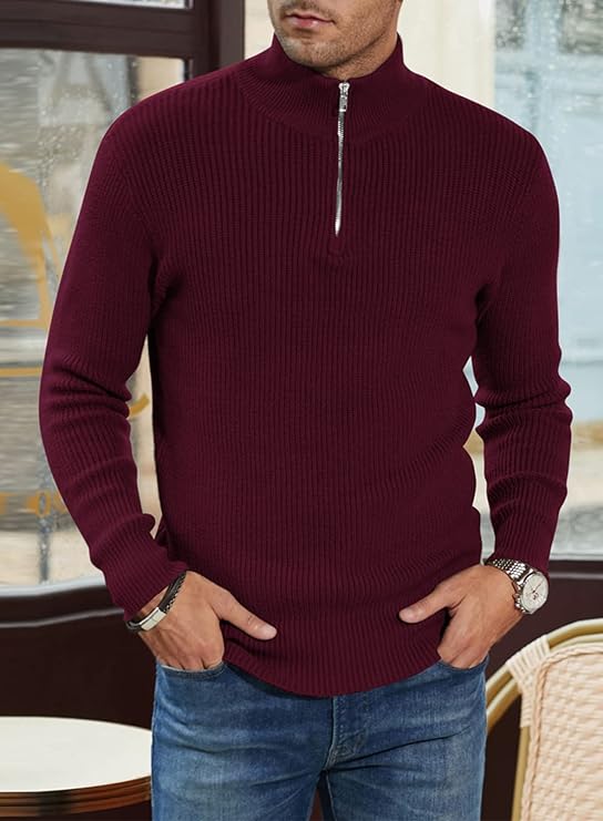 Pull à fermeture éclair élégante pour les hommes