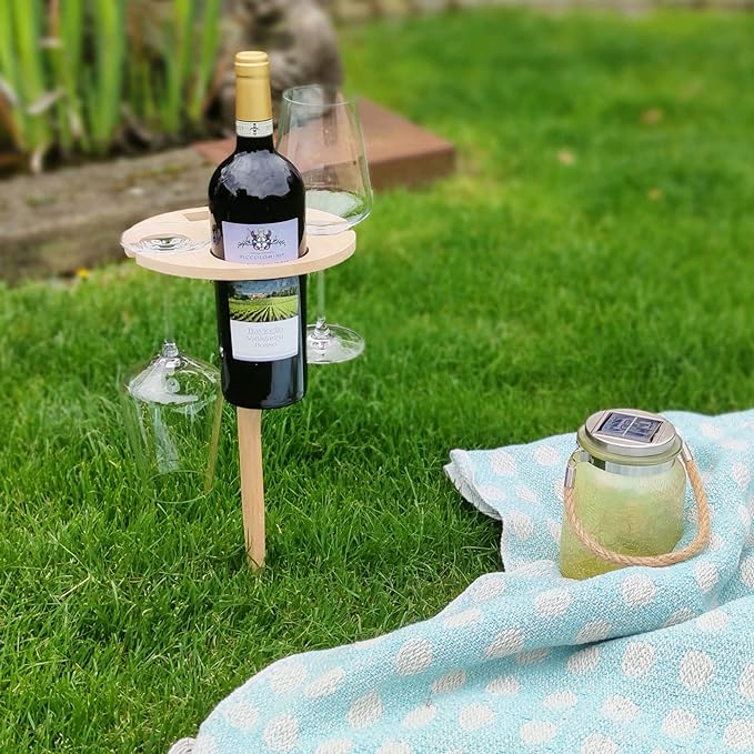 Table de pique-nique pliable avec porte-vin