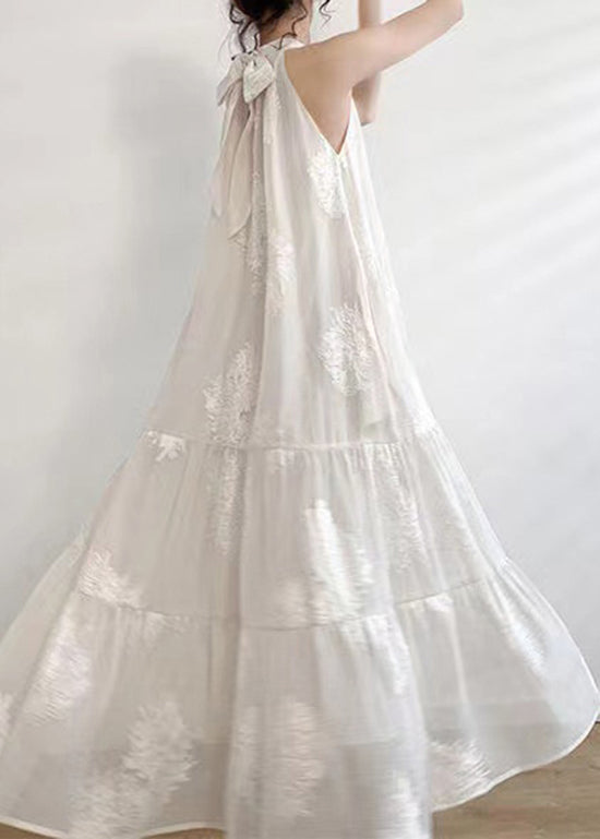 Französisches schwarzes kaltes Schulter besticktes Baumwollkleid Sommer