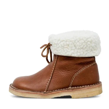 Wasserdichte Kalbsleder-Stiefel mit Wollfutter
