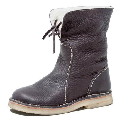 Wasserdichte Kalbsleder-Stiefel mit Wollfutter