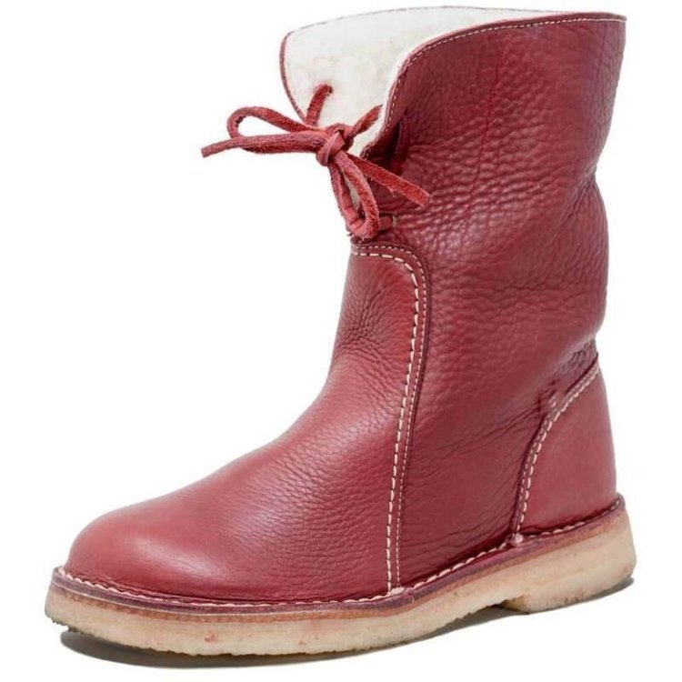 Wasserdichte Kalbsleder-Stiefel mit Wollfutter