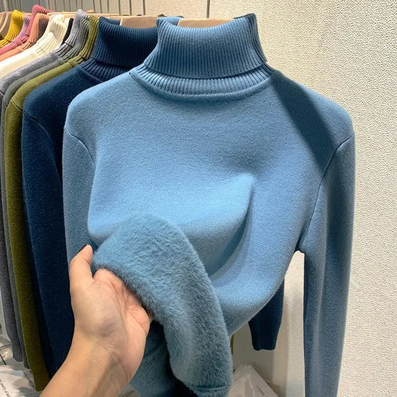 Pull col roulé doublé pour femme