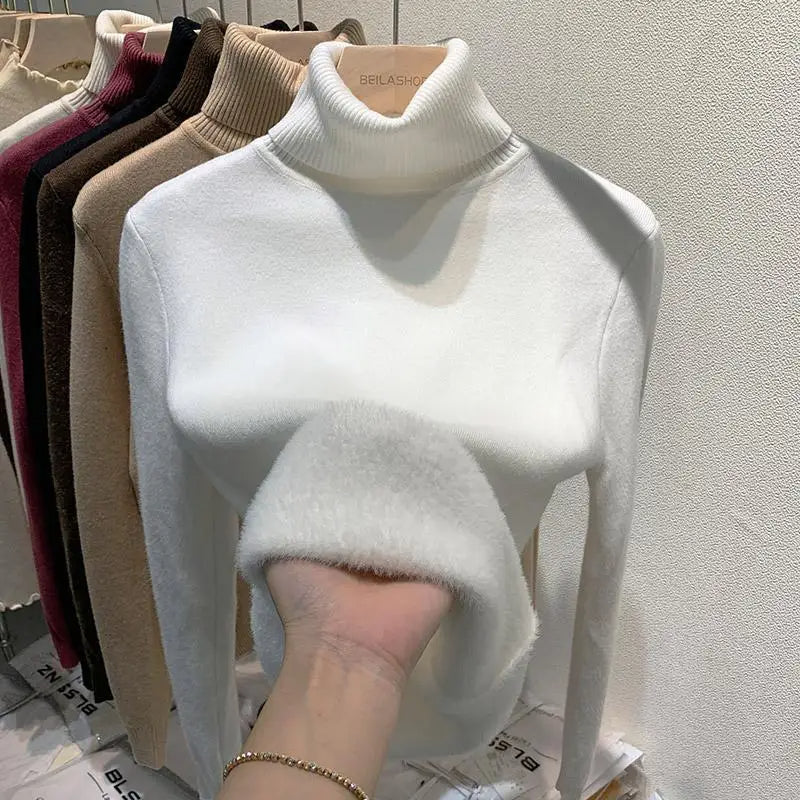 Pull col roulé doublé pour femme