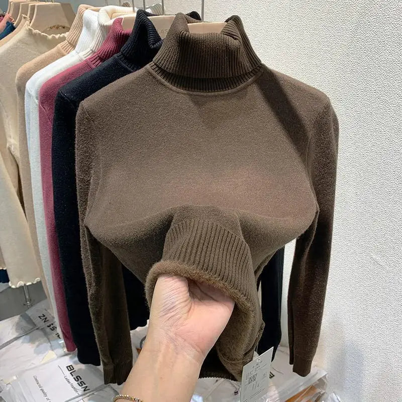 Pull col roulé doublé pour femme