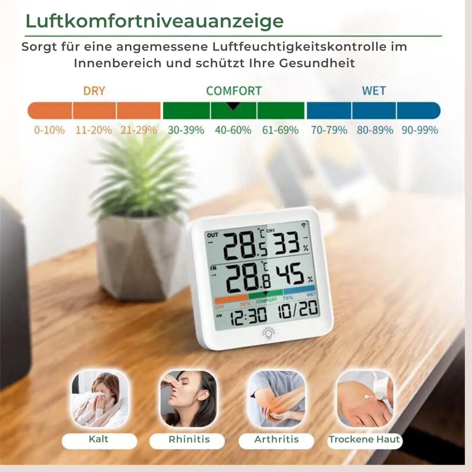 Thermomètre et hygromètre numériques LCD