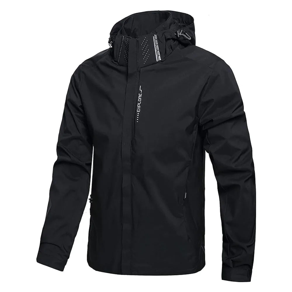 Schwarze Herren- Regenjacke