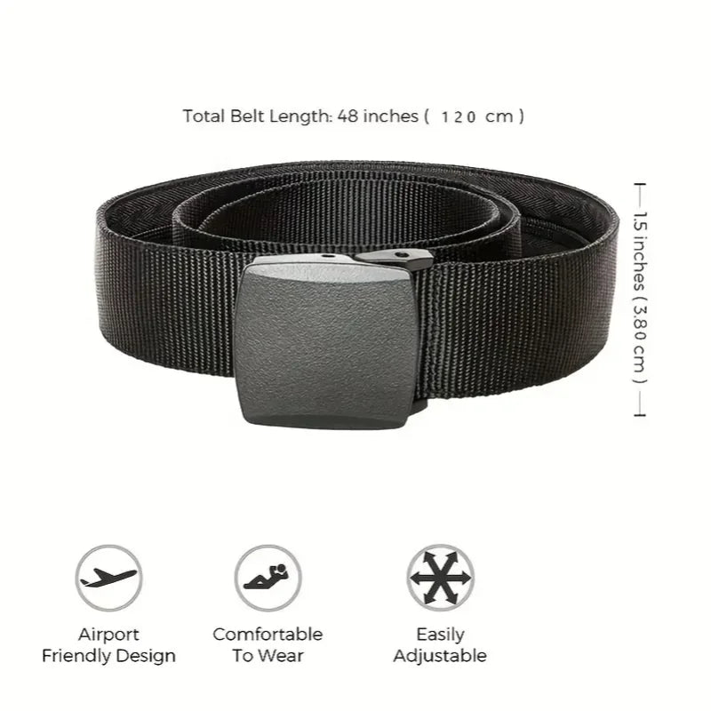 Herren Taktischer Gürtel Schwarz Nylon