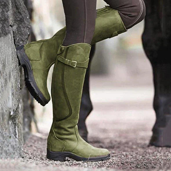 Grune Hoche Winterstiefel fur Frauen