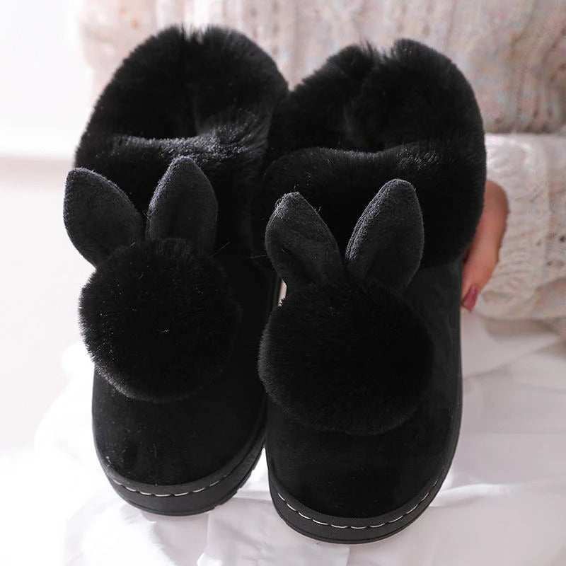 Chaussons lapin moelleux