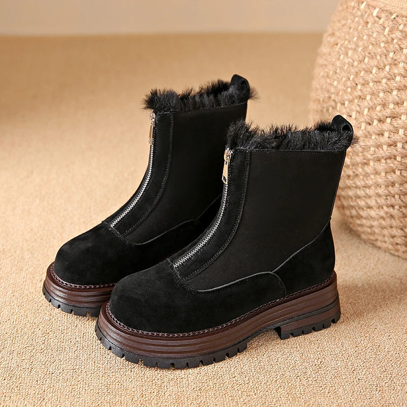 Bottines chaudes en peluche pour l'hiver