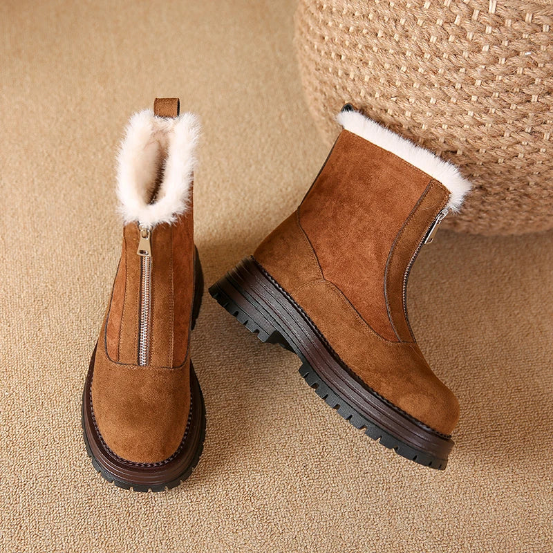 Bottines chaudes en peluche pour l'hiver