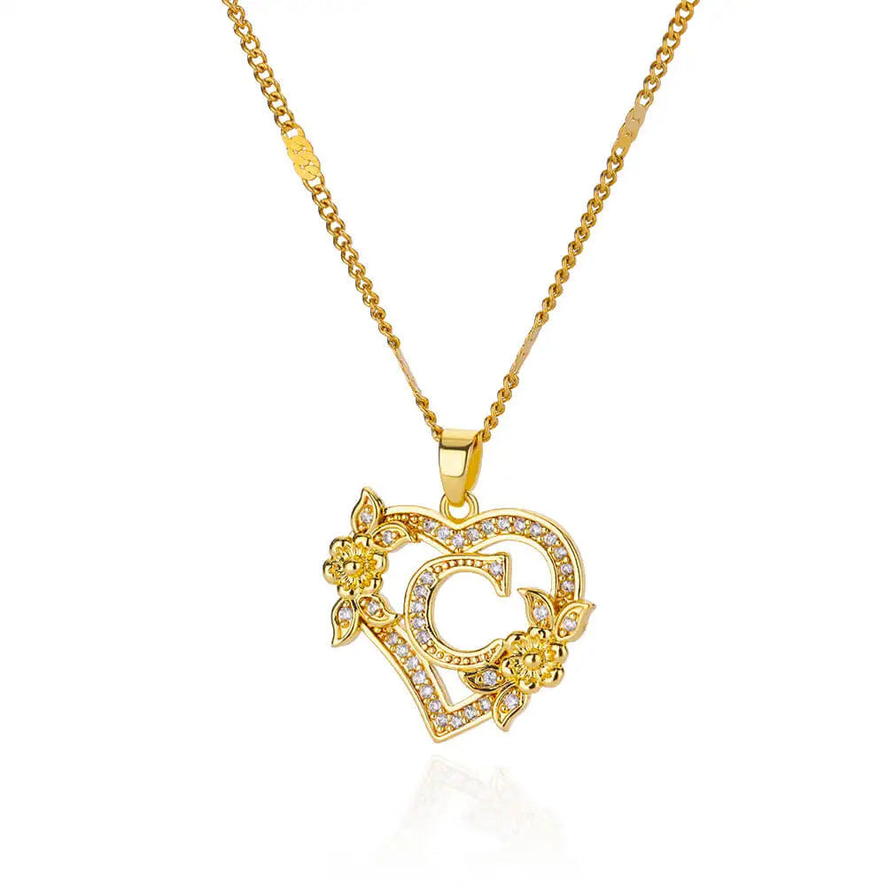 Collier Lettre Initiale Coeur