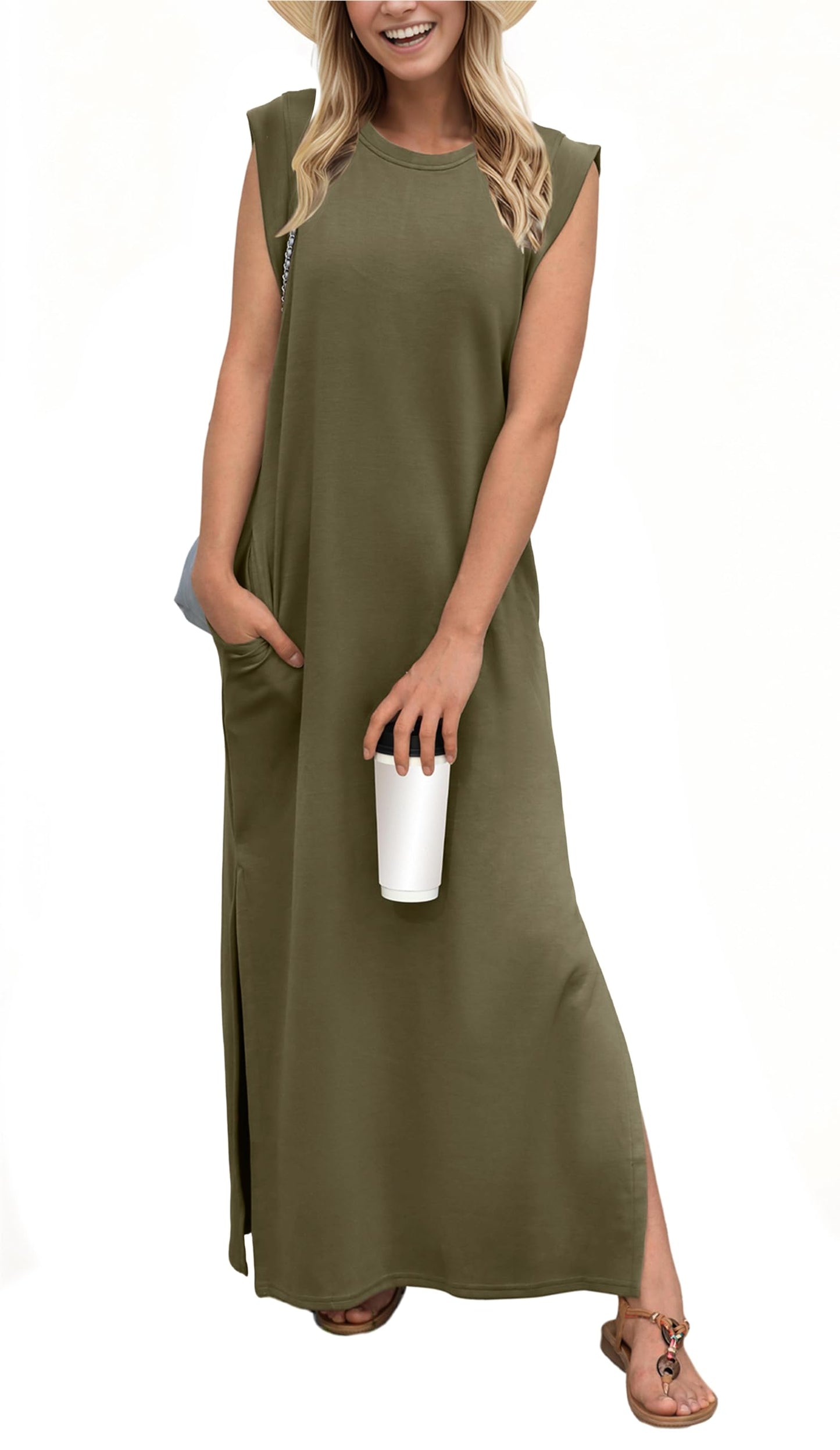 Damara – Maxikleid mit Taschen & seitlichem Schlitz für stilvolle Sommertage