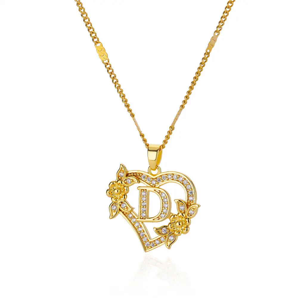 Collier Lettre Initiale Coeur