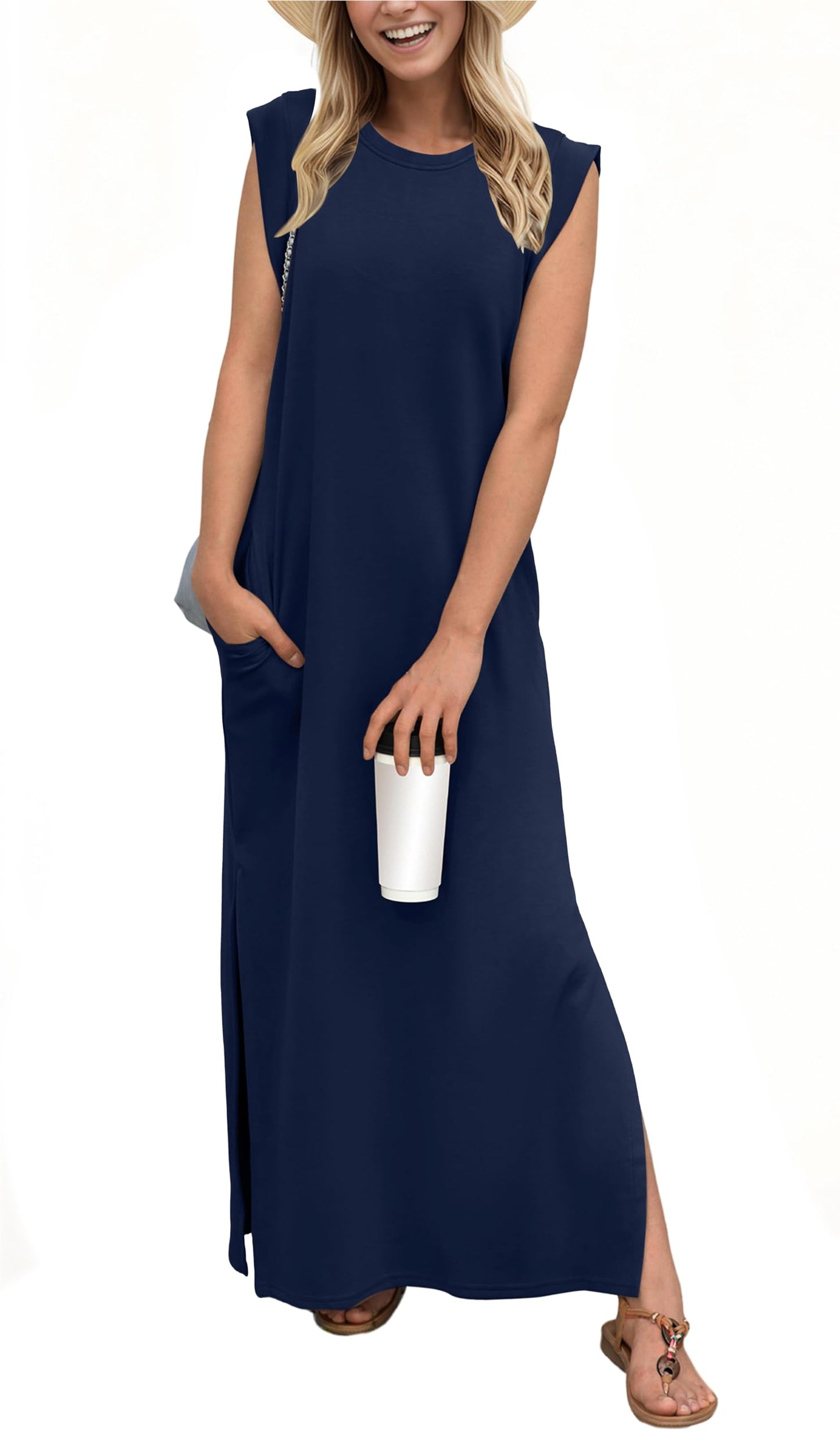 Damara – Maxikleid mit Taschen & seitlichem Schlitz für stilvolle Sommertage