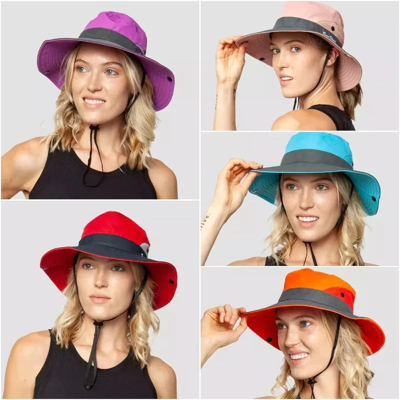 Chapeau de soleil pliable avec protection UV