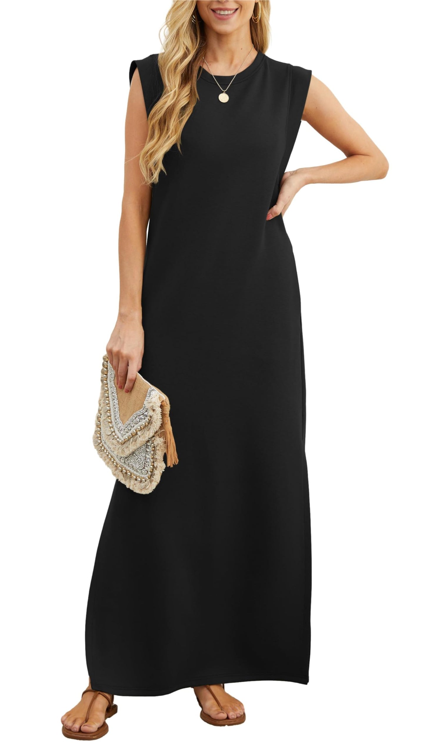 Damara – Maxikleid mit Taschen & seitlichem Schlitz für stilvolle Sommertage