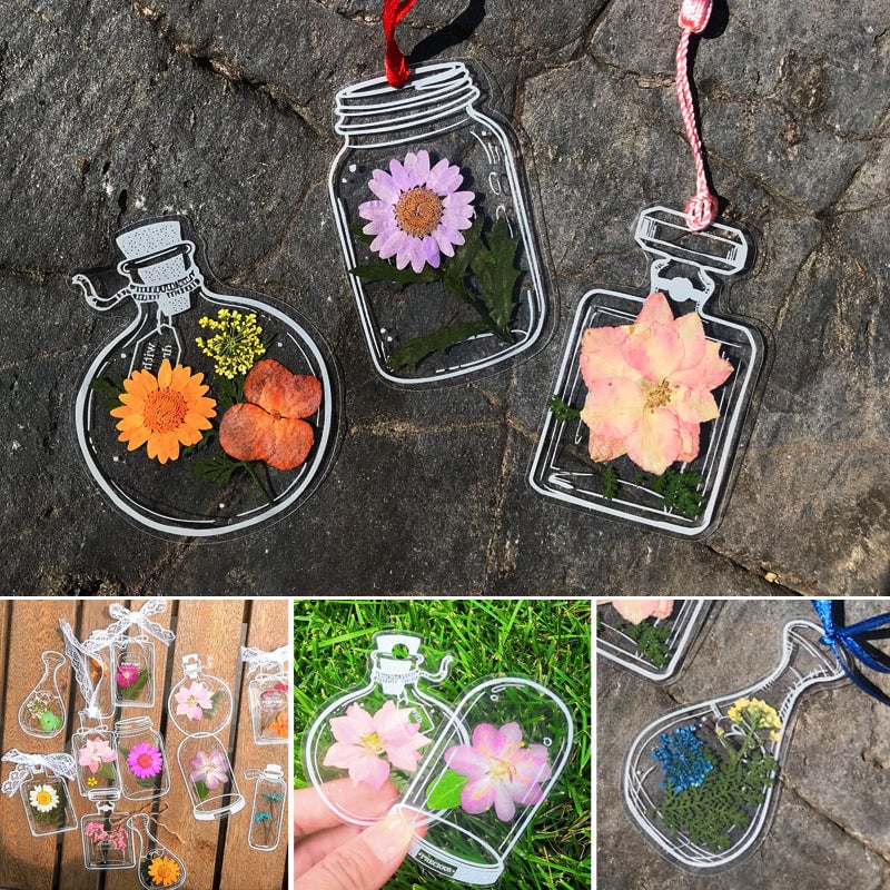 EverBloom Getrocknete Blumen Lesezeichen Set