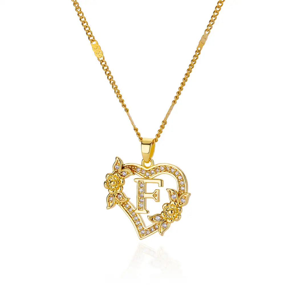 Collier Lettre Initiale Coeur