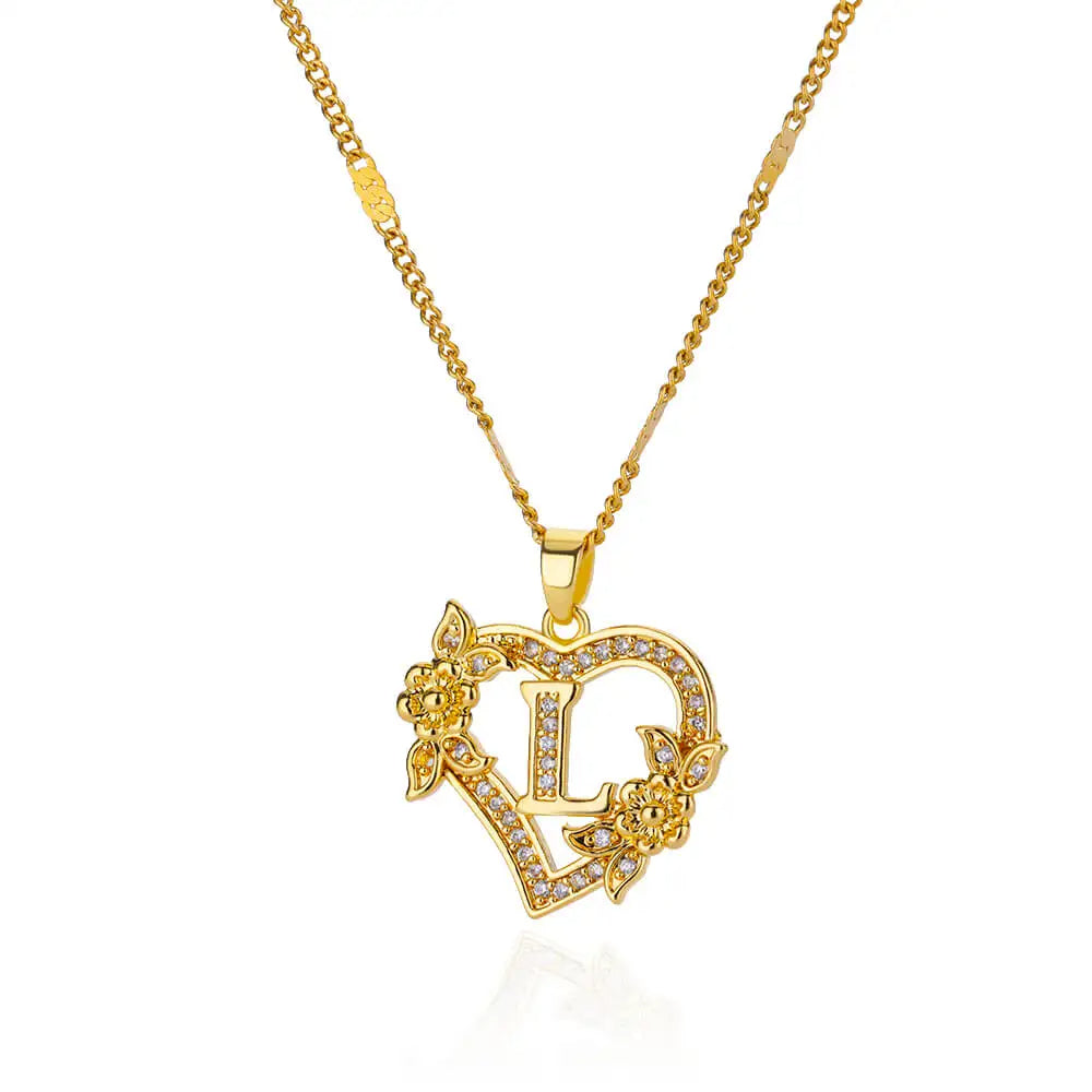 Collier Lettre Initiale Coeur
