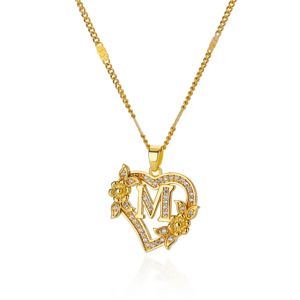 Collier Lettre Initiale Coeur
