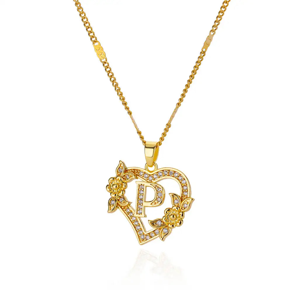 Collier Lettre Initiale Coeur