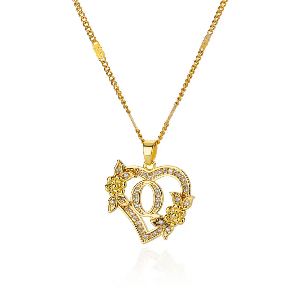 Collier Lettre Initiale Coeur